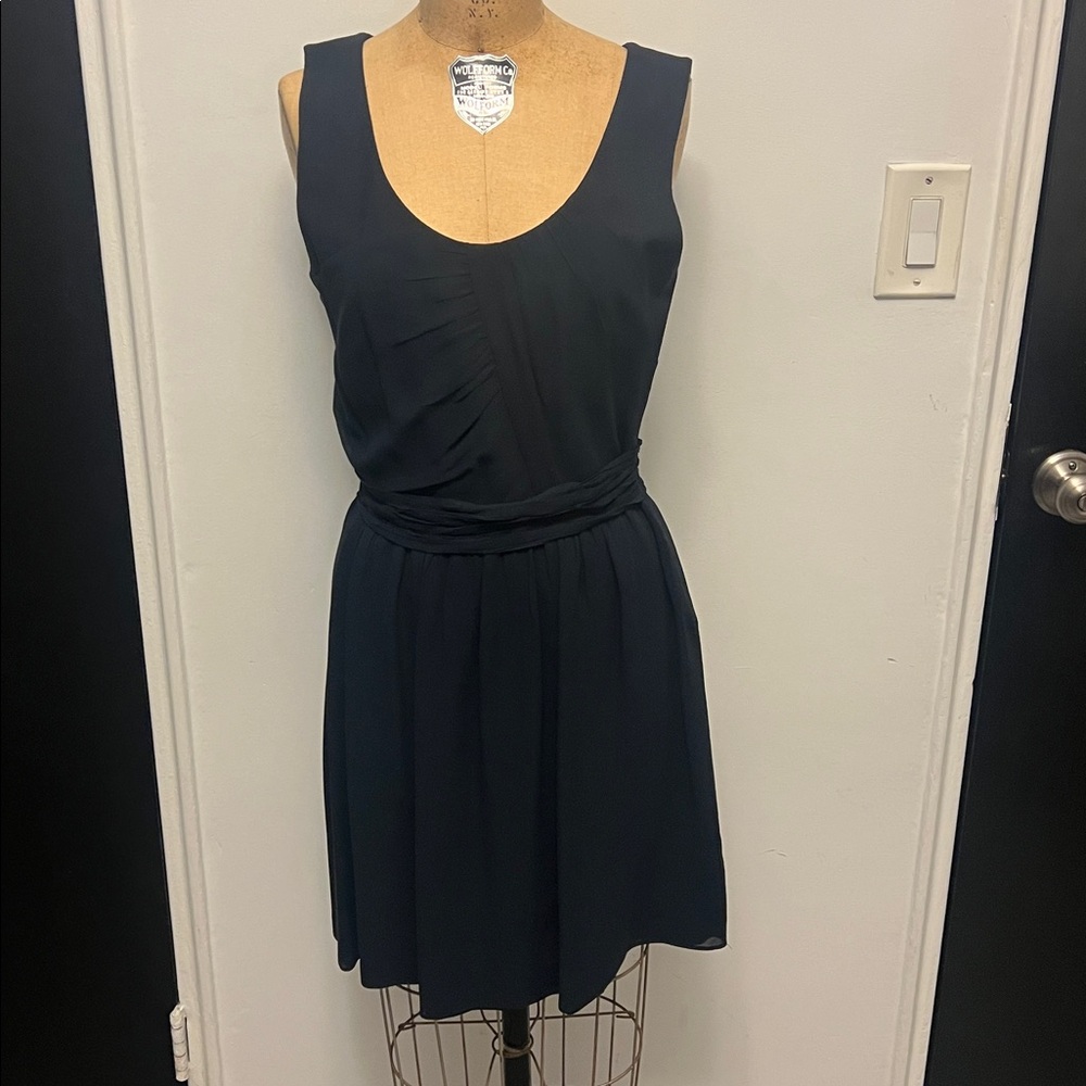 Theory Navy Wool/Silk Short Work Dress Size 8